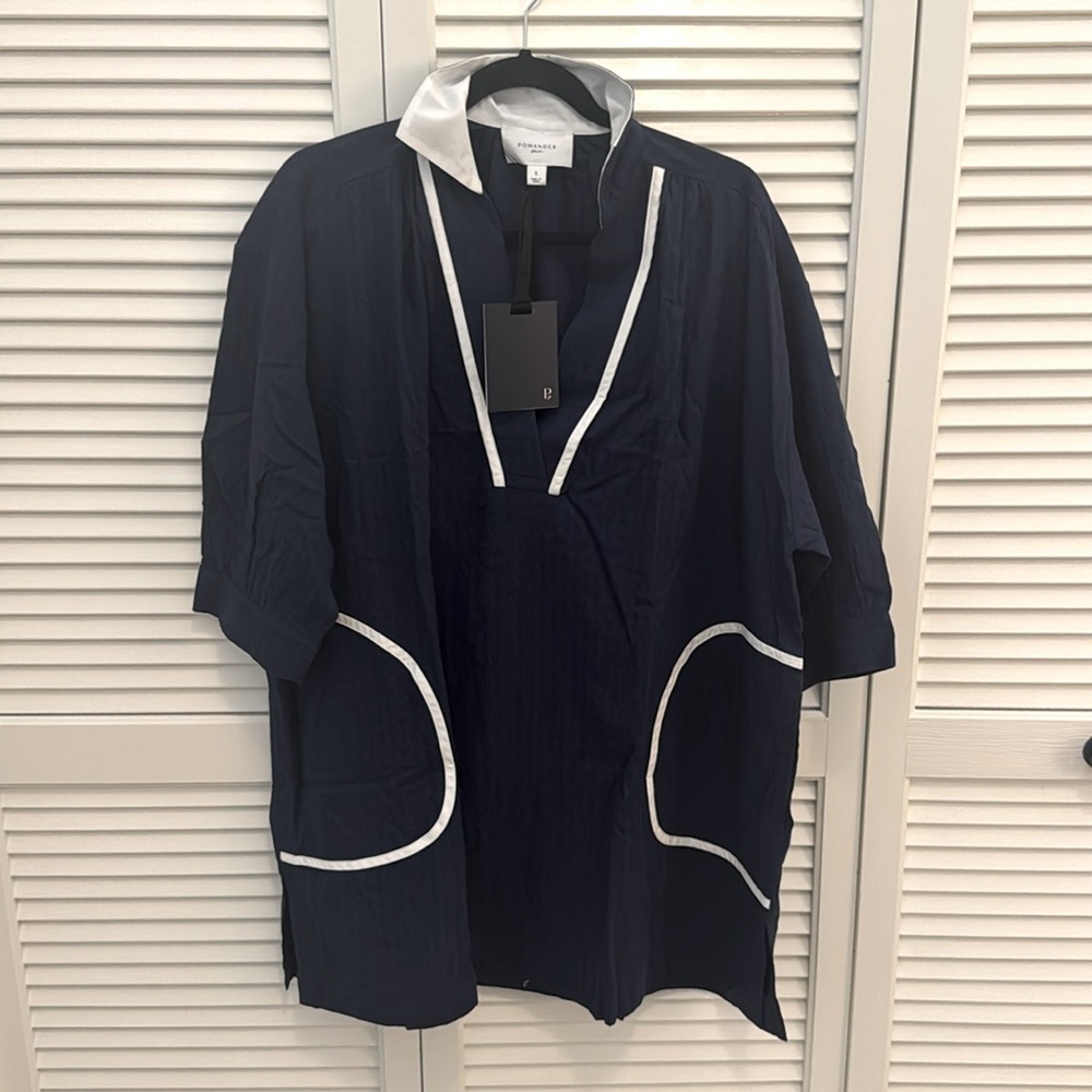 Tuckernuck beach cover up by Pomander Place - Navy - Size M